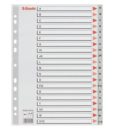 INDICE ESSELTE PP ALF.A4 20 ps.GRIS