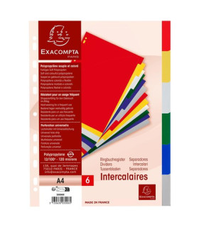 SEPARADORES EXACOMPTA PP FLEX. A4 6 ps.