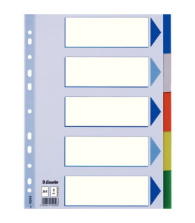 SEPARADORES ESSELTE PP A4  5 ps.IND.COL.