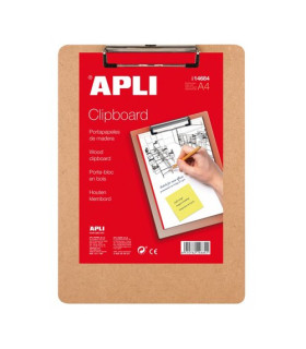 CARP.PINZA PORTABLOCS APLI A4 MADERA