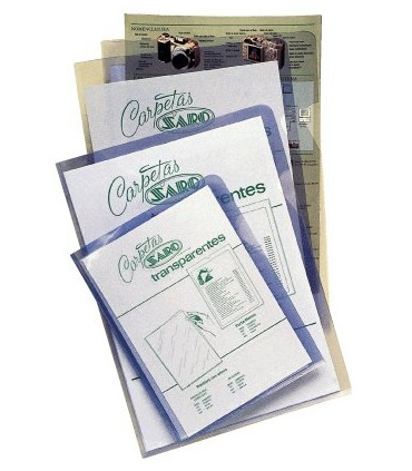 DOSS.ANG.RECT.SARO PVC 280µ A4 TRA P/50