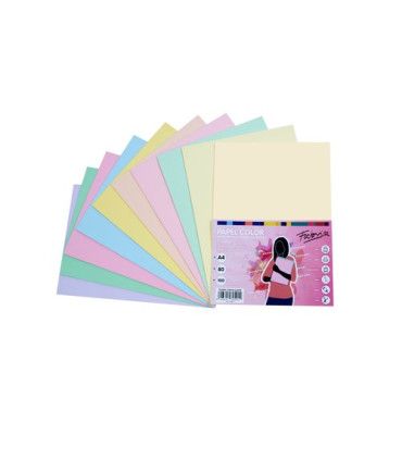 PAPEL COLOR FABRISA A4 80g 100h S.PASTEL