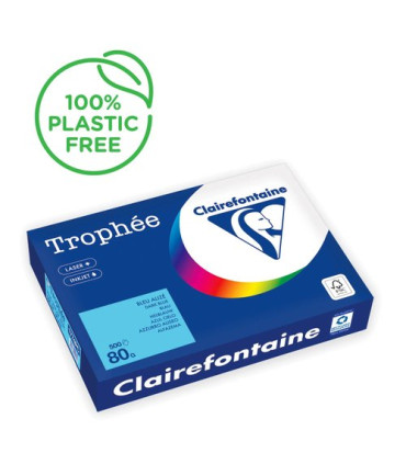 PAPEL COLOR A4 TROPHEE 80g 500h AZUL CIE