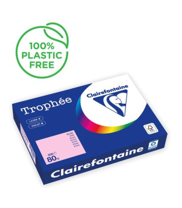 PAPEL COLOR A4 TROPHEE 80g 500h ROSA