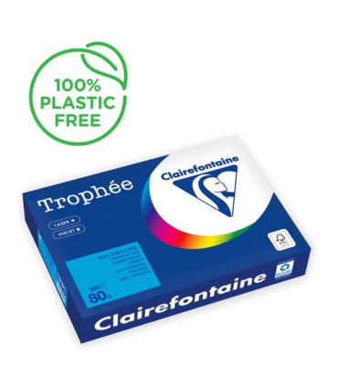 PAPEL COLOR A4 TROPHEE 80g 500h AZUL TUR