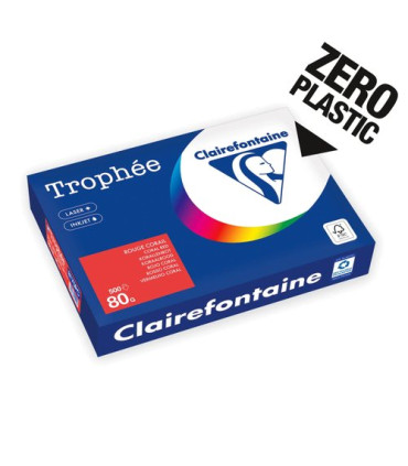 PAPEL COLOR A4 TROPHEE 80g 500h ROJO COR
