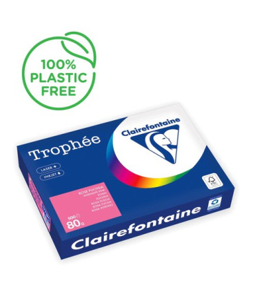 PAPEL COLOR A4 TROPHEE 80g 500h ROSA FUC