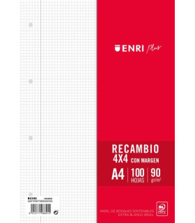 RECAMBIO ENRI PLUS A4 100h 4 TAL. CD.4