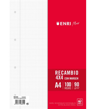 RECAMBIO ENRI PLUS A4 100h 4 TAL. CD.4