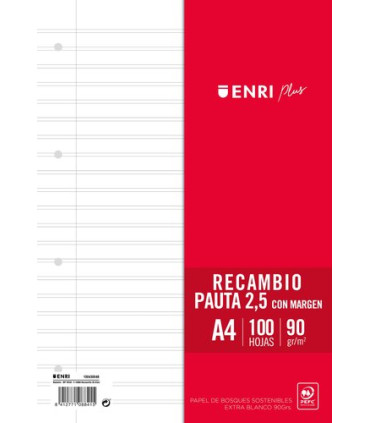 RECAMBIO ENRI PLUS A4 100h 4 TAL. PT.2,5
