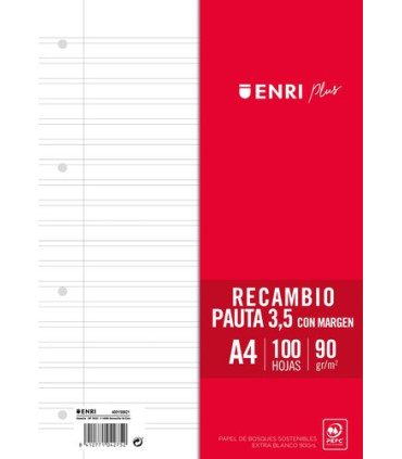 RECAMBIO ENRI PLUS A4 100h 4 TAL. PT.3,5