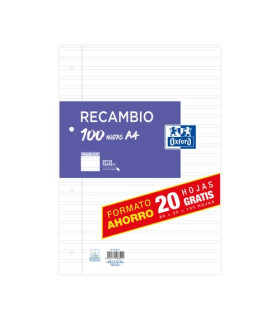 RECAMBIO OXF. A4 100h 4 TAL. PT.3,5
