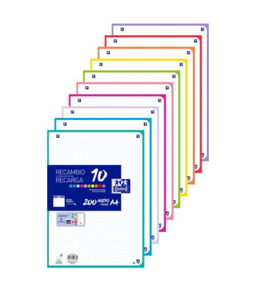 RECAMBIO OXF. COLOR 10 A4 200h 4 TAL. CD