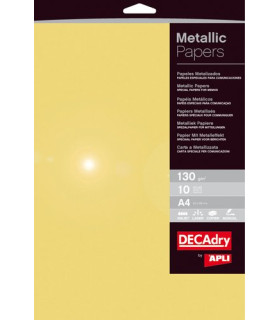 PAPEL METALIZAD.A4 APLI 130g 10h ORO