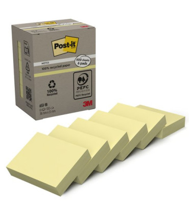 TACO NOTAS POST-IT RECICL. 653 38x51 P/6