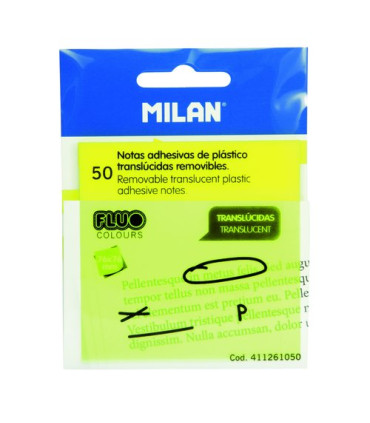 NOTAS ADHESIVAS MILAN 50h 76x76 AM.FLUOR