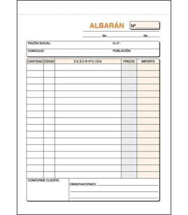 TALONARIO ALBARANES 8º NATU DUPLI LOAN