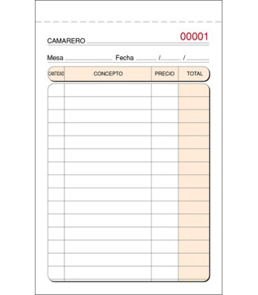 TALONARIO CAMAREROS BOLSILLO TRIPL. LOAN