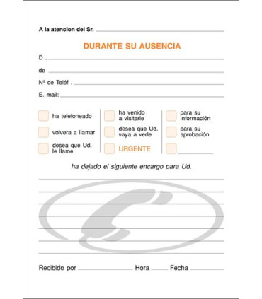 TALONARIO LLAMADAS TELEFONO 8º NATU LOAN