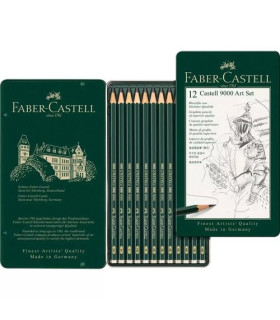 LAPIZ FABER 9000 Est.METAL 12 SURTIDOS
