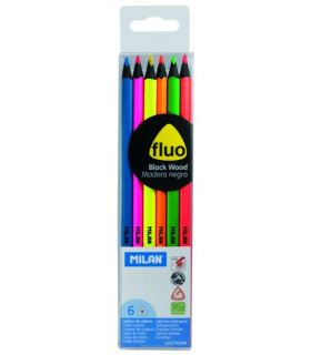 LAPICES MILAN FLUOR MADERA NEGRA EST.6