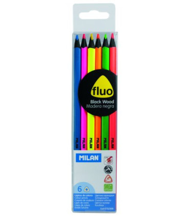 LAPICES MILAN FLUOR MADERA NEGRA EST.6