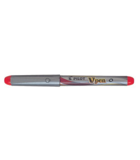 PLUMA PILOT V-PEN SILVER tinta ROJA