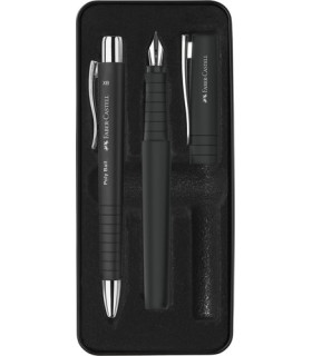 JUEGO BOL+PLUMA FABER POLY PEN NEGRO