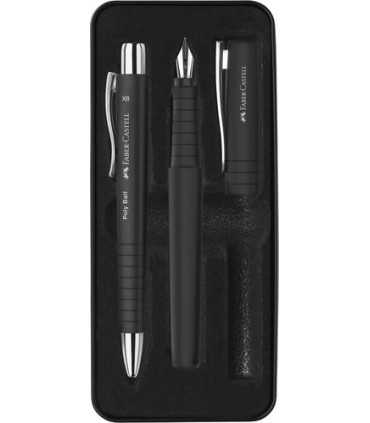 JUEGO BOL+PLUMA FABER POLY PEN NEGRO