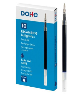 RECAMBIO DOHE ROLLER GEL AZUL C/10