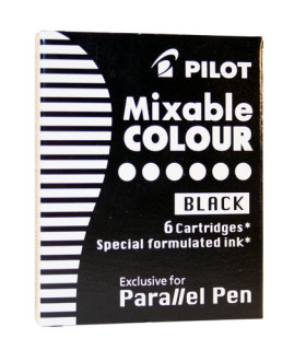 RECAMBIO PILOT PLUMA PARALLEL NEGRA C/6