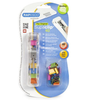 PORTA CLIPS RAPESCO  SUPACLIP 40 COLOR