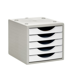 MODULO 5 CAJONES GRIS/BLANCO