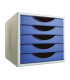 MODULO 5 CAJONES GRIS/AZUL