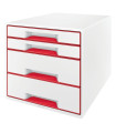 MODULO 4 CAJONES LEITZ ROJO