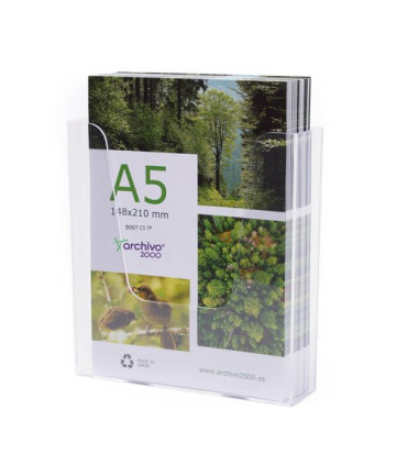 EXPOSITOR MURAL A5 VERT.ANTIMICR.CRISTAL