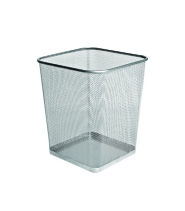 PAPELERA FOROFIS METAL CUADRADA PLATA
