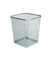 PAPELERA FOROFIS METAL CUADRADA PLATA
