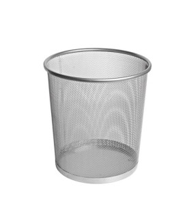 PAPELERA FOROFIS METAL REDONDA PLATA