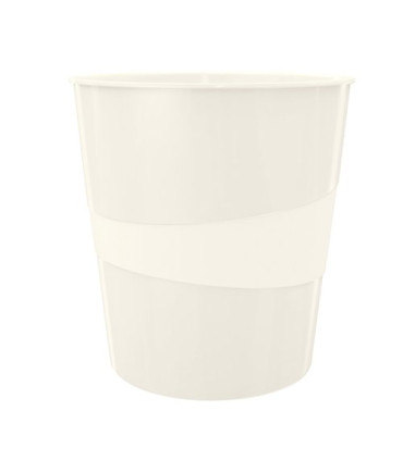 PAPELERA PLASTICO LEITZ WOW 15L BLANCO