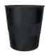 PAPELERA PLASTICO LEITZ WOW 15L NEGRO