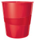 PAPELERA PLASTICO LEITZ WOW 15L ROJO