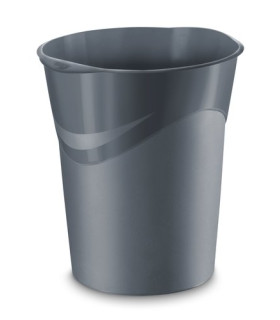 PAPELERA PLAST. CERRADA CEP GLOSS GRIS
