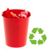 PAPELERA PLASTICO CERRADA ROJA