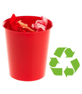PAPELERA PLASTICO CERRADA ROJA