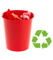 PAPELERA PLASTICO CERRADA ROJA
