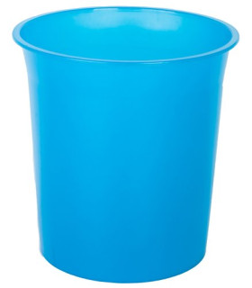 PAPELERA PLASTICO CERRADA TRASL.AZUL