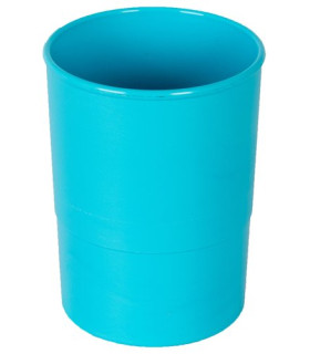 PORTA LAPICES PLASTICO REDONDO AZUL