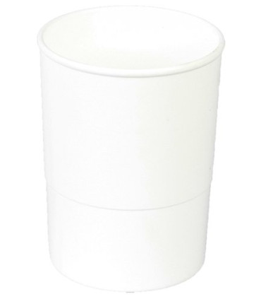 PORTA LAPICES PLASTICO REDONDO BLANCO