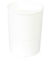 PORTA LAPICES PLASTICO REDONDO BLANCO